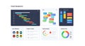 Project Management Dashboard with Gantt Chart and Data Visualization Royalty Free Stock Photo