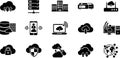 Cloud Computing and Network Technology Icons Set Royalty Free Stock Photo