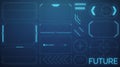 Comprehensive Set of Blue Futuristic HUD Interface Elements and Sci-Fi Data Displays Royalty Free Stock Photo