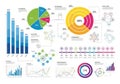 Collection of various data visualization charts and graphs isolated on white background Royalty Free Stock Photo