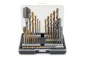 A comprehensive set of drill bits in a portable storage case Royalty Free Stock Photo