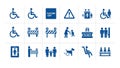 Universal Public Signage and Accessibility Icons Set Royalty Free Stock Photo