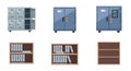 Office Storage and Document Organization Flat Icons Set Royalty Free Stock Photo