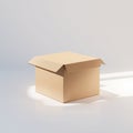 Minimalist Blank Kraft Cardboard Box Mockup Collection Royalty Free Stock Photo