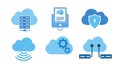 Flat Design Cloud Computing and Data Management Icons Set Royalty Free Stock Photo