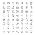 E-commerce and UI Thin Line Vector Icons Set Royalty Free Stock Photo