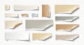 Diverse torn paper scraps set with curled corners Royalty Free Stock Photo