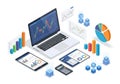 Advanced data analytics across multiple devices Royalty Free Stock Photo