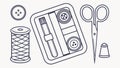 Comprehensive Sewing Kit with Thread, Buttons, Scissors Vector, vector design Generative AI Royalty Free Stock Photo