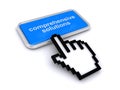 Comprehensive solutions button on white