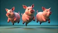 Animated Pig Running Sprite Sheet Looping Animation Frames for Game Development and Creative Projects