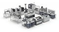 Industrial Machinery and Manufacturing Equipment on White Background Precision Engineering Systems Automation Assembly Royalty Free Stock Photo