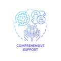 Comprehensive support blue gradient concept icon