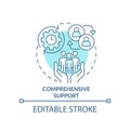 Comprehensive support turquoise concept icon