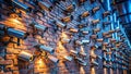 Comprehensive Surveillance Network CloseUp View of a Densely Packed Array of Security Cameras in LowLight Conditions Royalty Free Stock Photo