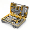 Comprehensive tool kit with various hand tools neatly organized in a durable carrying case Royalty Free Stock Photo