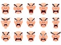 Angry Cartoon Faces Vector Set Royalty Free Stock Photo