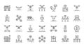 Drone and Smart City Technology Line Icons Set Royalty Free Stock Photo