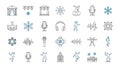 Event, Music, Dance & Winter Line Art Icons Set Royalty Free Stock Photo
