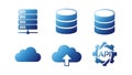 Cloud Computing, Data, Server, and API Technology Icons Set Royalty Free Stock Photo