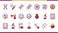 Genetics and Biotechnology Lab Icons Set Royalty Free Stock Photo