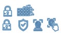 Cybersecurity and Data Protection Icons Set Royalty Free Stock Photo