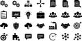 Business and Technology Glyphs Icons Set Royalty Free Stock Photo