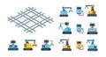 Industrial Robotics and Automation Vector Icon Set Royalty Free Stock Photo
