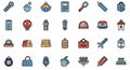Diverse Flat Design Icon Set for UI UX and Web Royalty Free Stock Photo