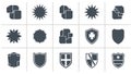 Diverse Vector Icon Set: Shields, Stars, and Document Glyphs Royalty Free Stock Photo