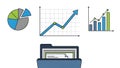 Business Data Visualization and Documentation Icons Set Royalty Free Stock Photo