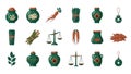 Traditional Chinese Medicine Elements and Herbal Remedies Collection Royalty Free Stock Photo