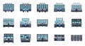 Control Room Workstations and Server Racks Vector Set Royalty Free Stock Photo
