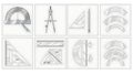 Drafting and Geometry Tools Collection Royalty Free Stock Photo