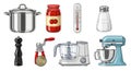 Essential Kitchen Utensils and Appliances Collection Royalty Free Stock Photo