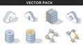 Isometric Technology and Data Icons Pack Royalty Free Stock Photo