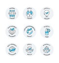 Comprehensive Vector Set of Circular Badge Icons for Natural and Organic Cosmetics and Sustainable Products Royalty Free Stock Photo