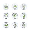 Comprehensive Vector Set of Circular Badge Icons for Natural and Organic Cosmetics and Sustainable Products Royalty Free Stock Photo