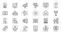 Artificial Intelligence and Technology Line Icons Set Royalty Free Stock Photo