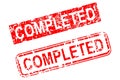 Grunge completed stamp vector artwork for marking finished documents signifying project success or indicating task accomplishment Royalty Free Stock Photo