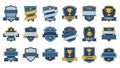 Vector Shield Badges and Emblems Set Royalty Free Stock Photo