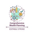 Comprehensive wealth planning concept icon