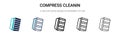 Compress cleanin icon in filled, thin line, outline and stroke style. Vector illustration of two colored and black compress
