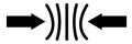 Compress line icon. Pressure suspension bounce symbol. Push shrink sign. Flexible elastic logo. Reduce shock icon. flat style
