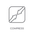 Compress linear icon. Modern outline Compress logo concept on wh