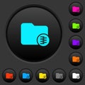 Compressed directory dark push buttons with color icons