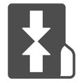 Compressed folder solid icon, windows pack concept. Vector graphics. Folder with two arrows inside, archived files sign