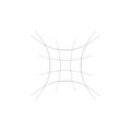 Compressed, squeeze, squish distortion on grid, mesh. concave 4-point star-like shape made of array, lattice of curved, arc lines