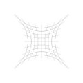 Compressed, squeeze, squish distortion on grid, mesh. concave 4-point star-like shape made of array, lattice of curved, arc lines