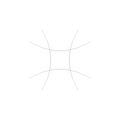 Compressed, squeeze, squish distortion on grid, mesh. concave 4-point star-like shape made of array, lattice of curved, arc lines